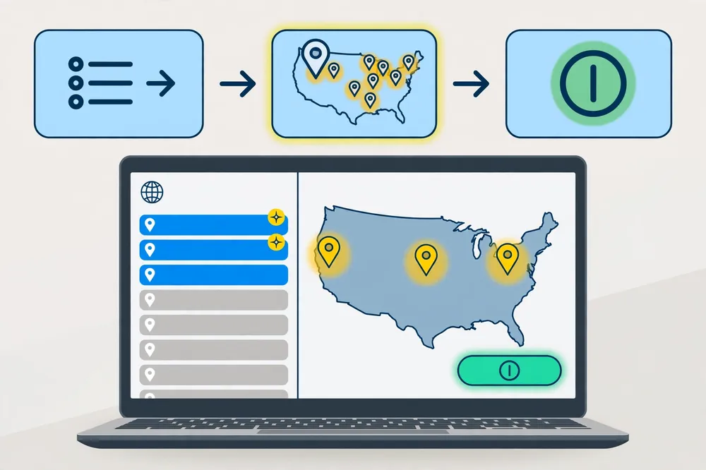 Connect to a USA VPN server on Windows to change IP to USA