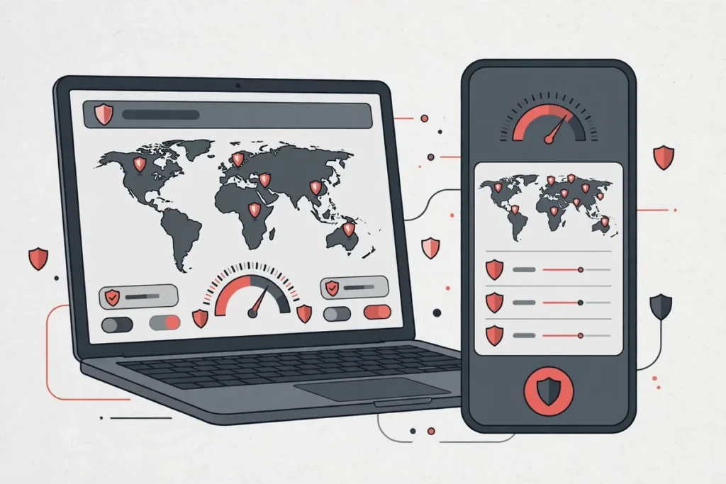 ExpressVPN review for Pakistan showing the app, server countries and key features